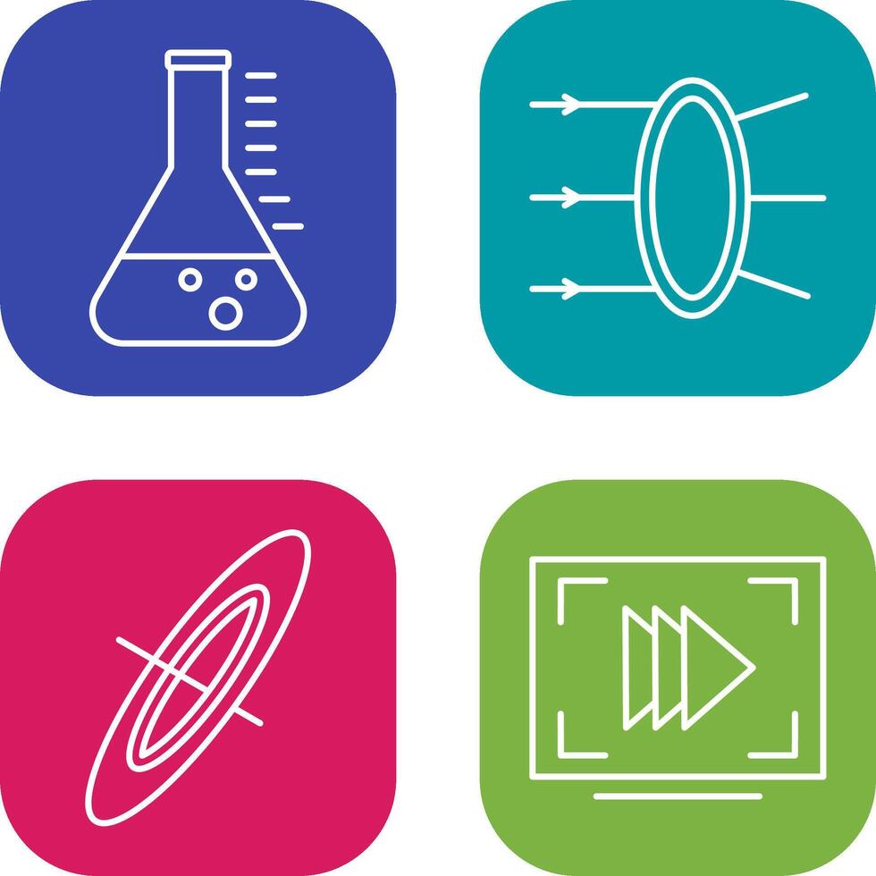 Refraction and beaker Icon vector