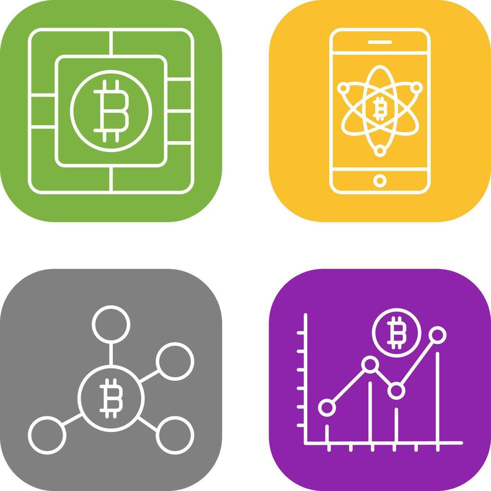 Bitcoin Chip and Mobile Icon vector