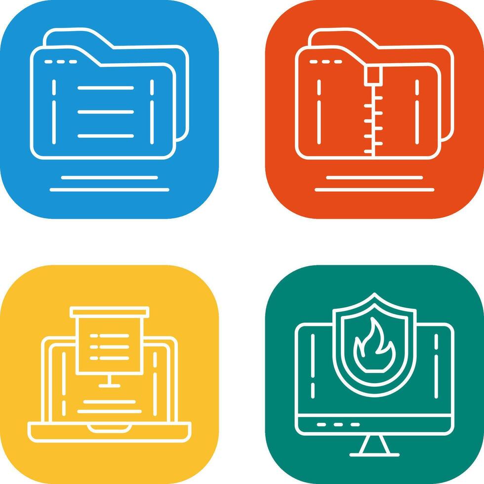 Folder and Compressed Icon vector