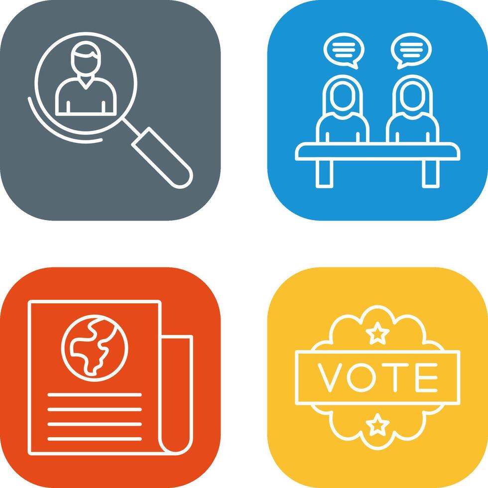 Magnifier and Meeting Icon vector