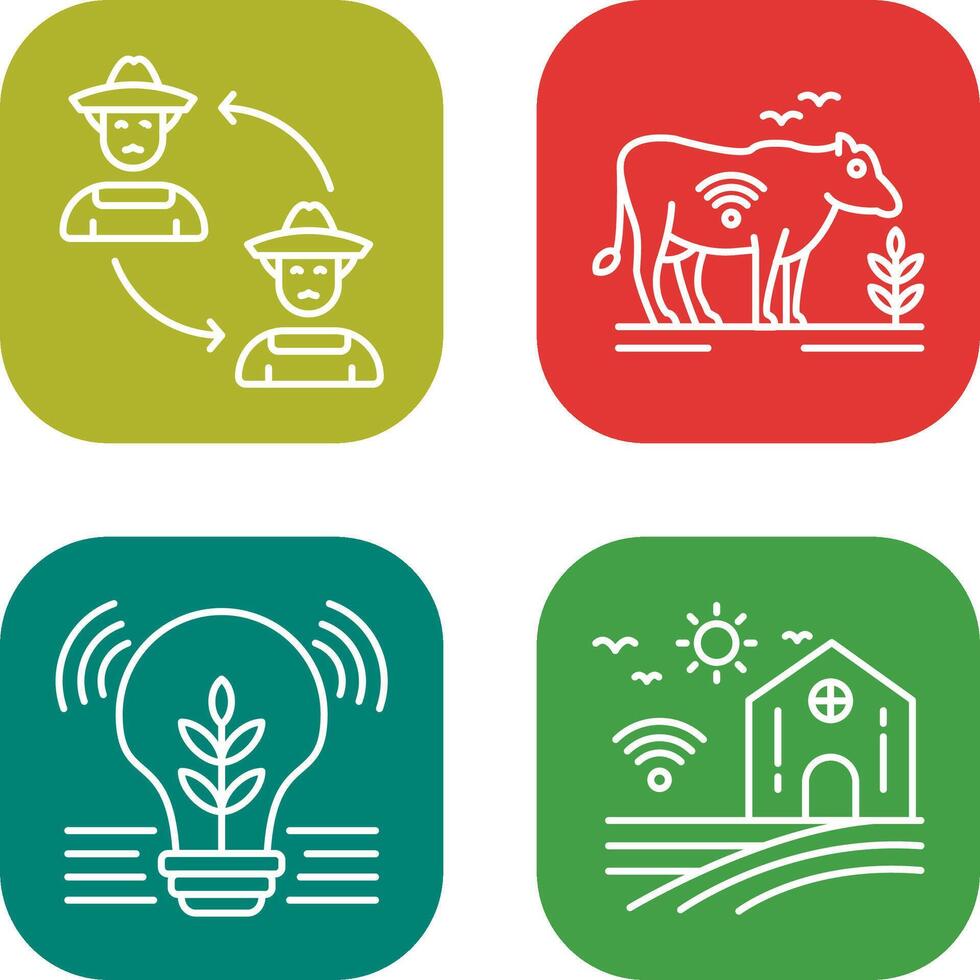 Connect and Cattle Icon vector