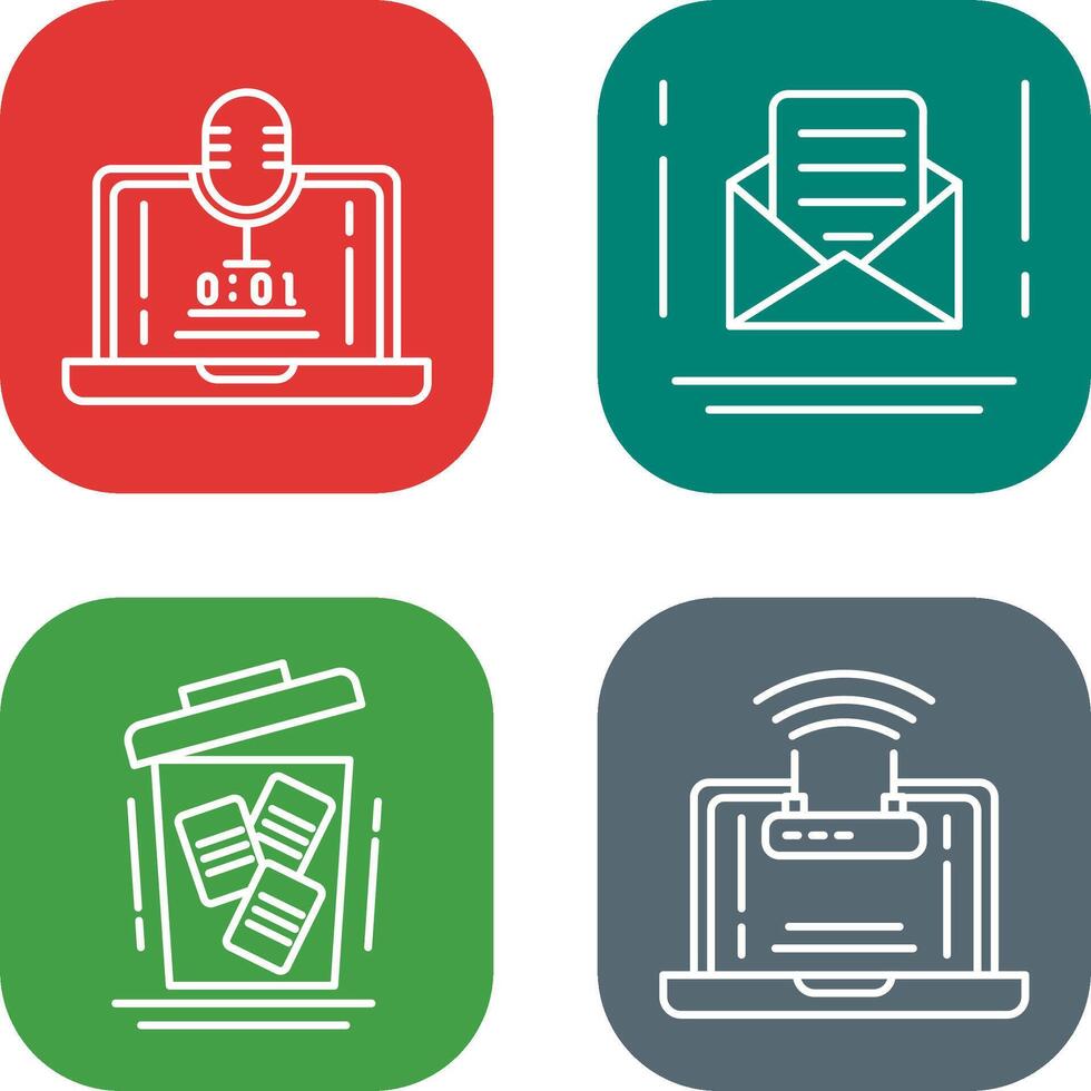 Voice Recorder and Email Icon vector