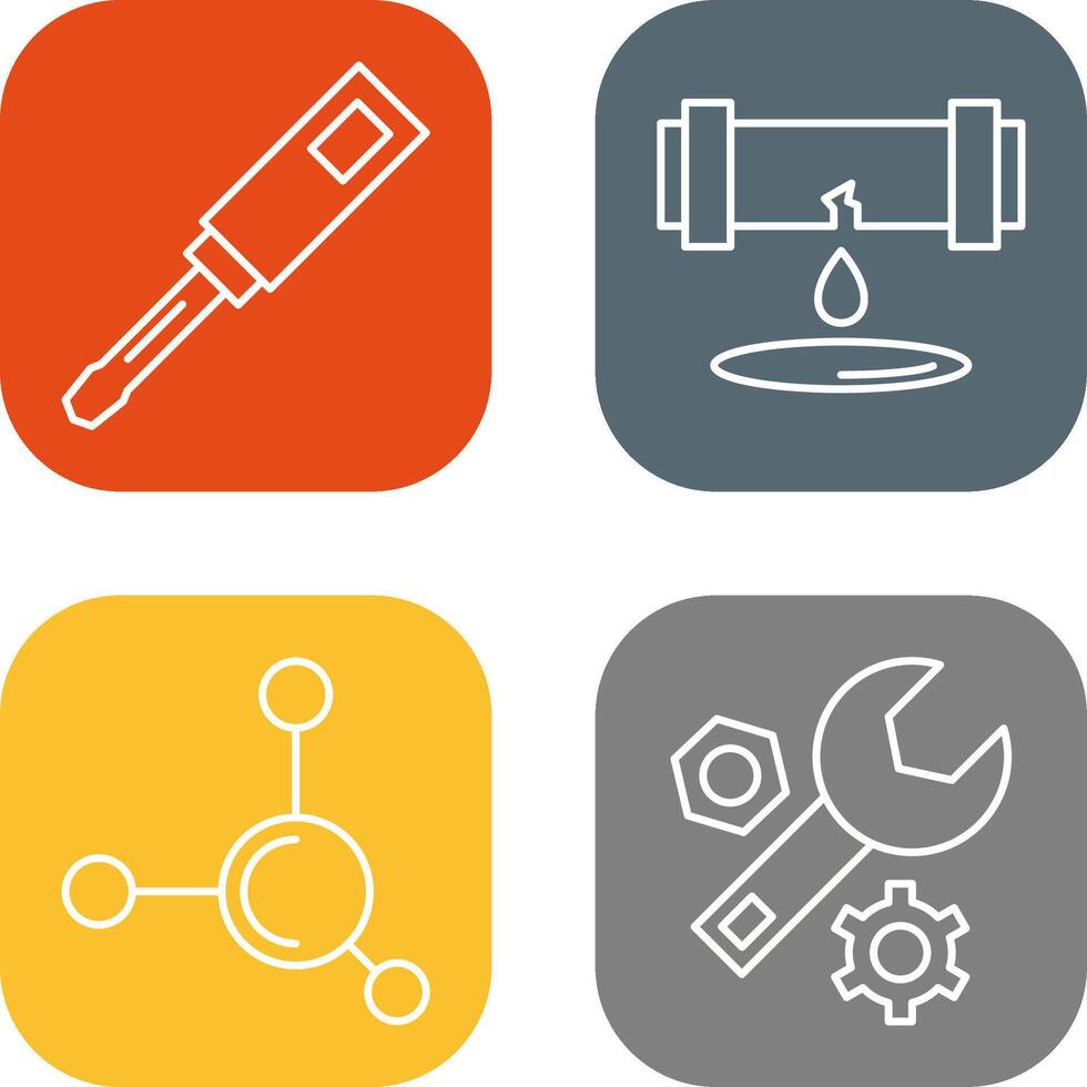 Screwdriver and Leak Icon vector