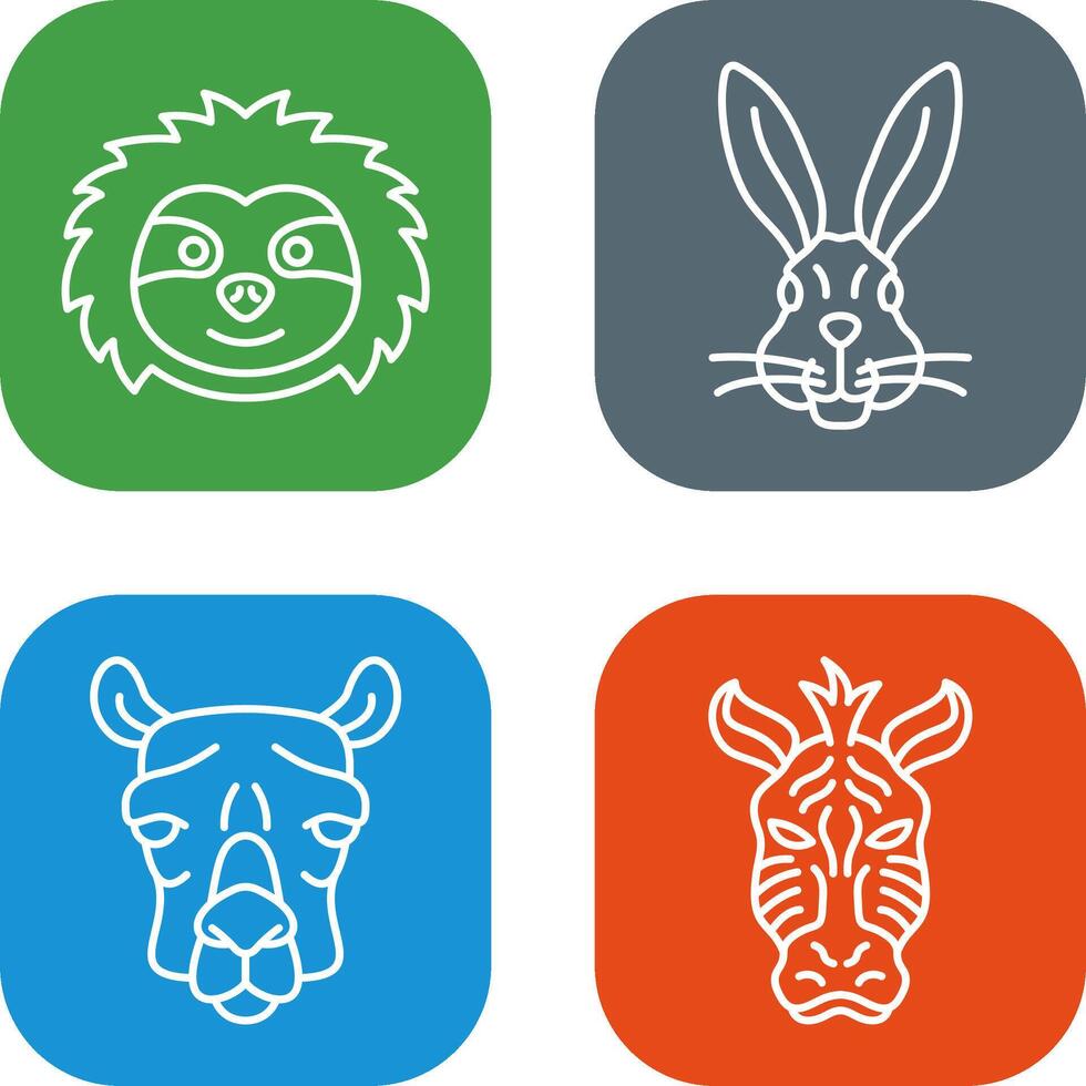 Sloth and Rabbit Icon vector