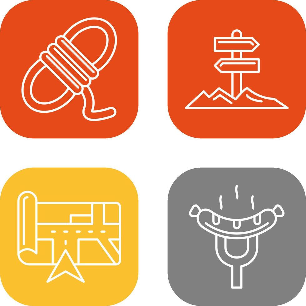 Direction and Rope Icon vector