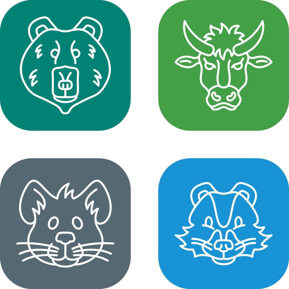 Polar Bear and Bison Icon vector