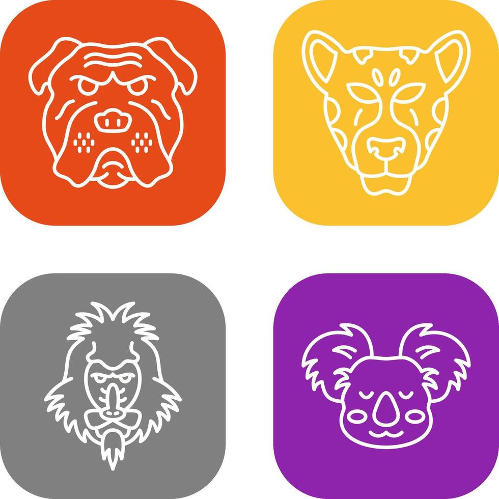 Bulldog and leopard Icon vector