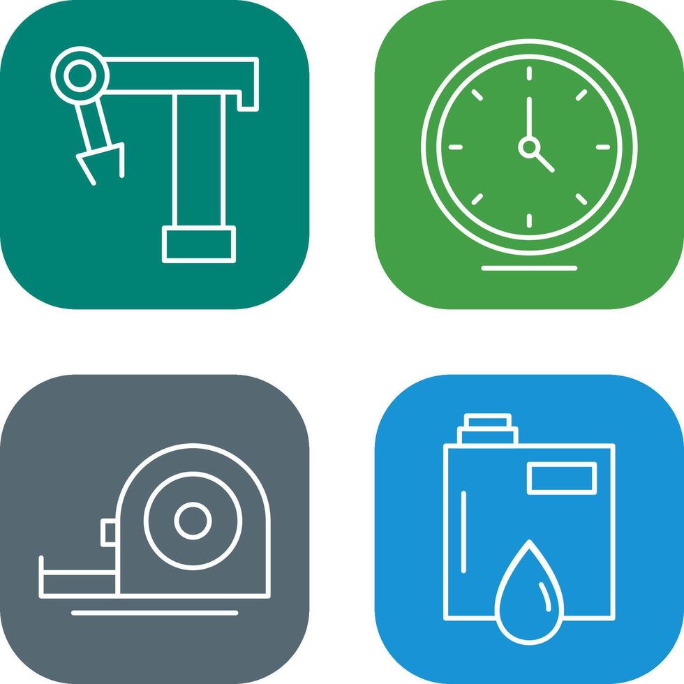 Robotic Arm and Clock Icon vector