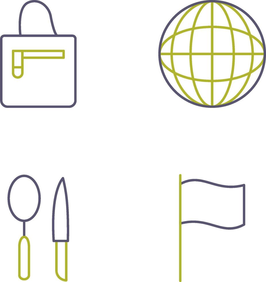 handbag and globe Icon vector