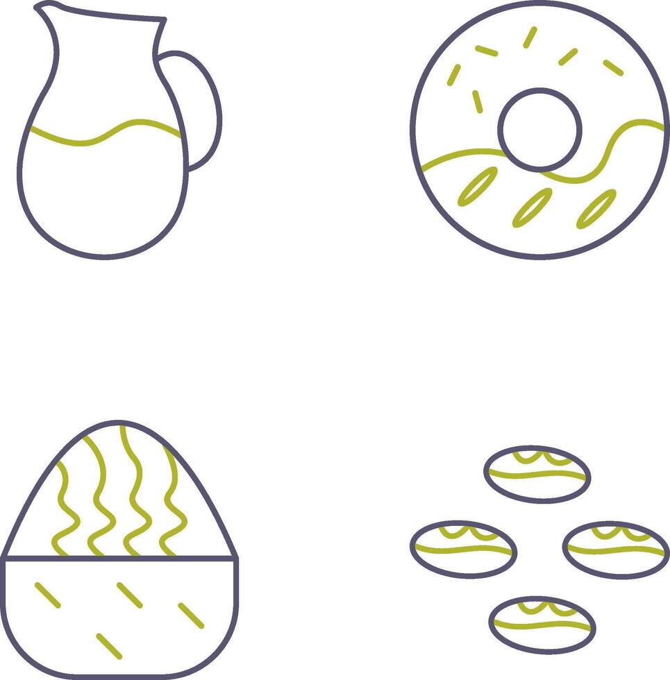 milk jug and cream doughnut Icon vector
