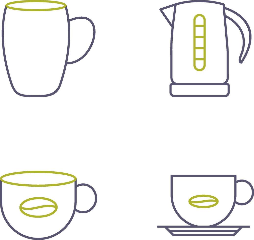 mug and kettle Icon vector