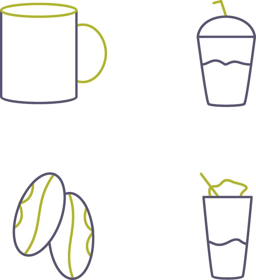 Coffee mug and Frappe Icon vector