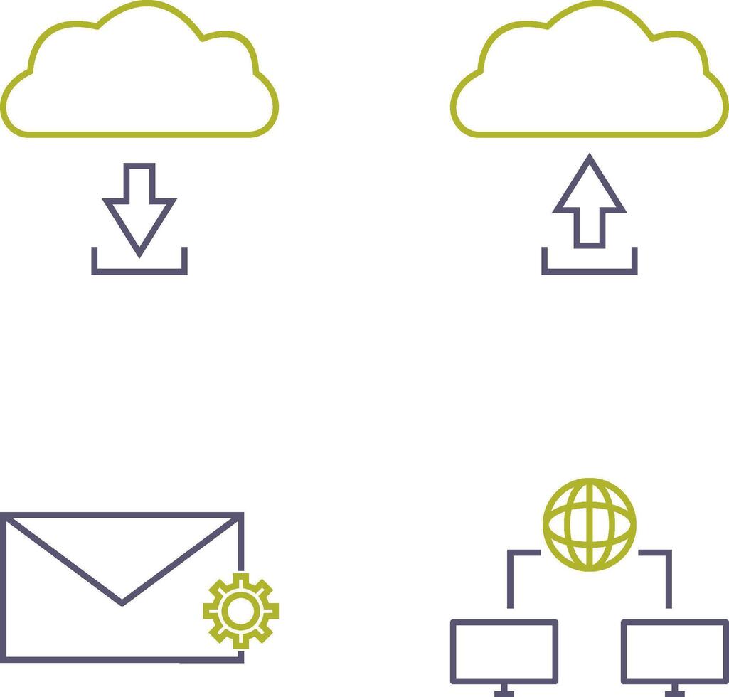 download from cloud upload to cloud Icon vector