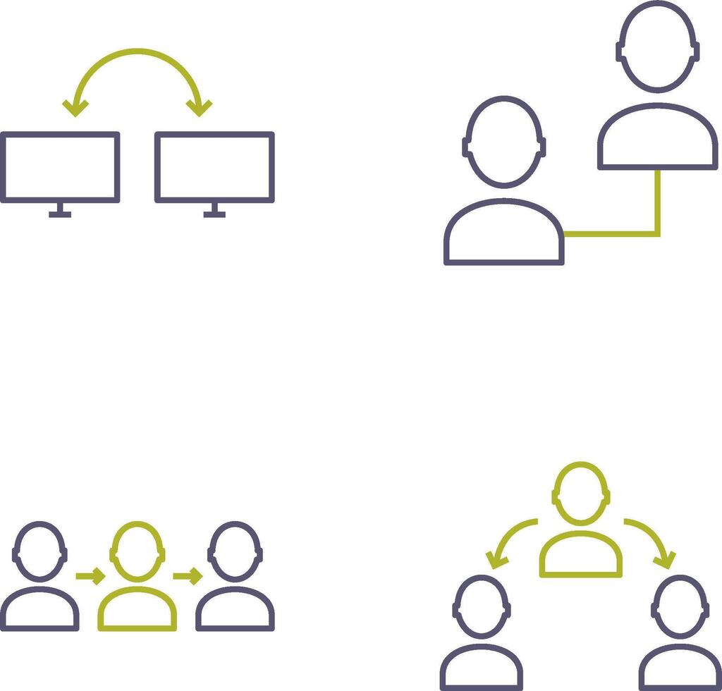connected systems and connected profiles Icon vector
