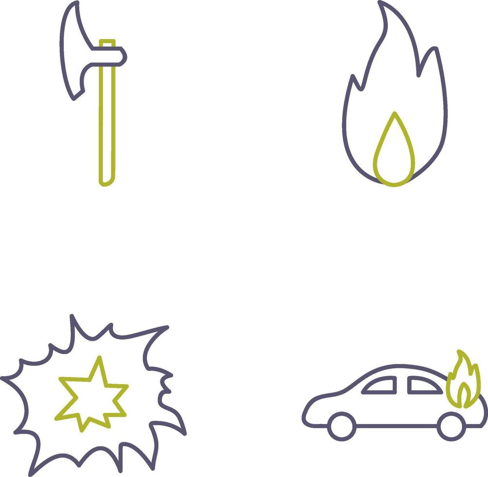 axe and fire Icon vector