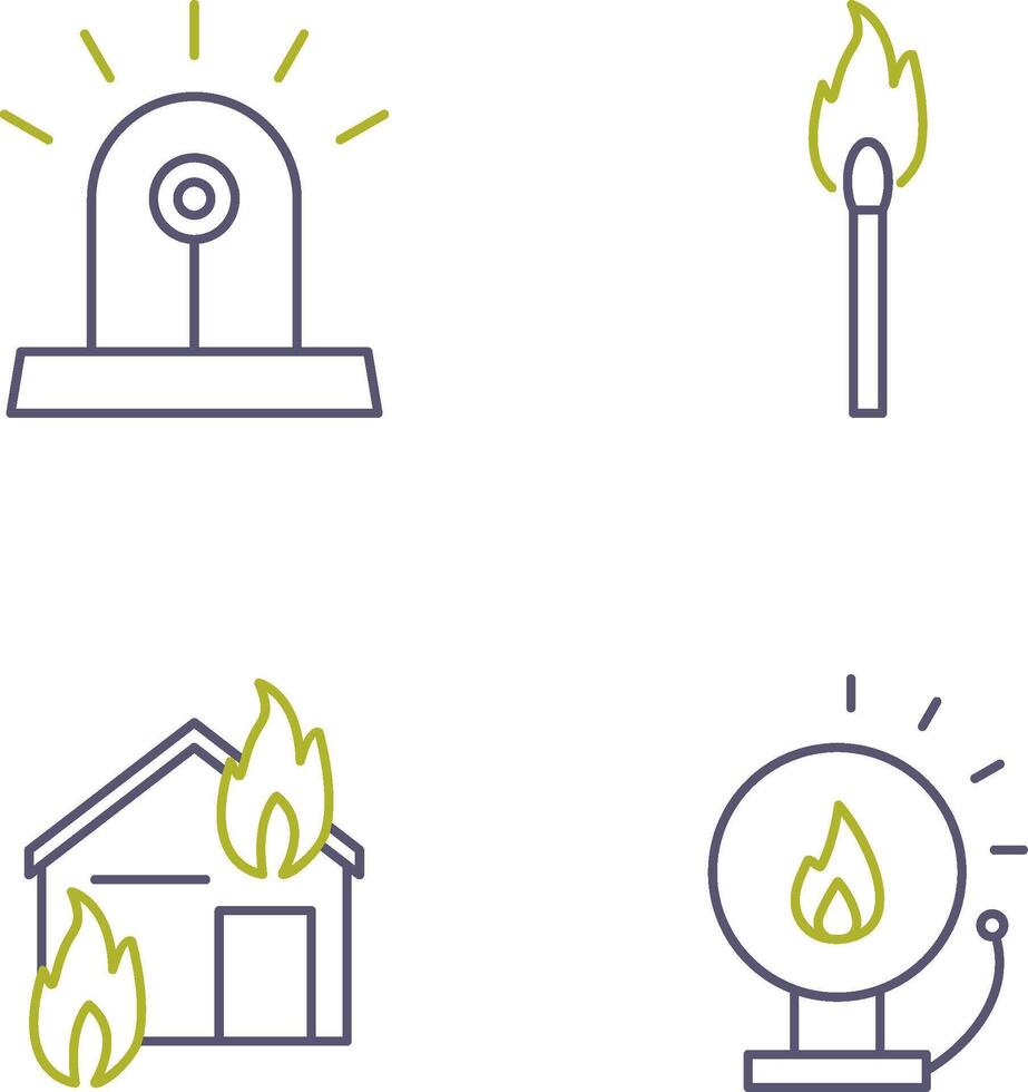 siren and lit matchstick Icon vector