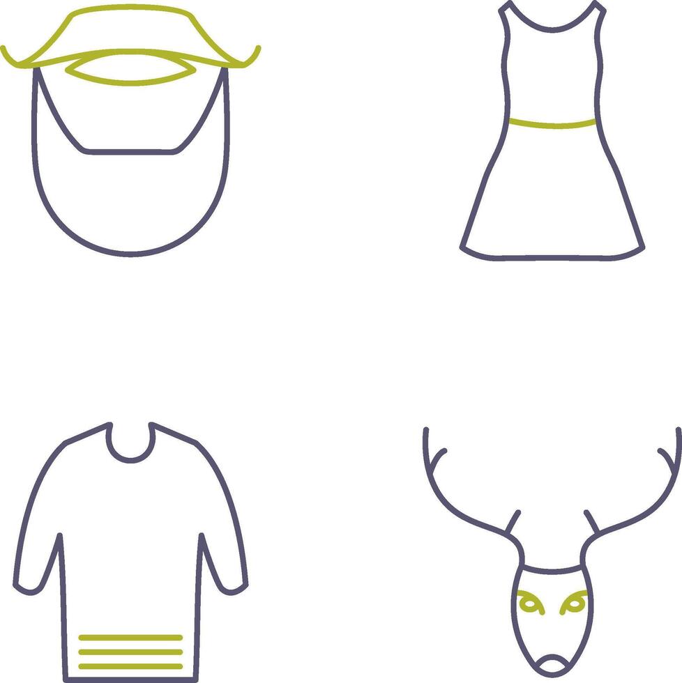 Beard and Moustache and Dress Icon vector