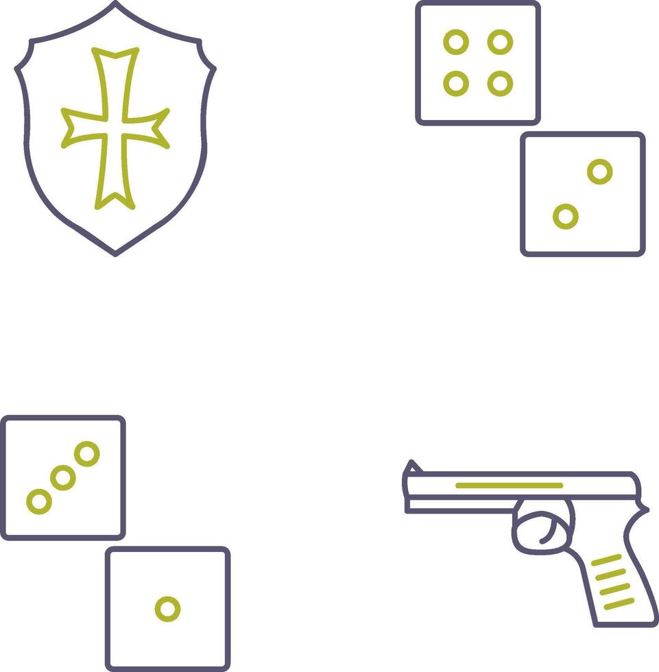 Dice and Shield Icon vector