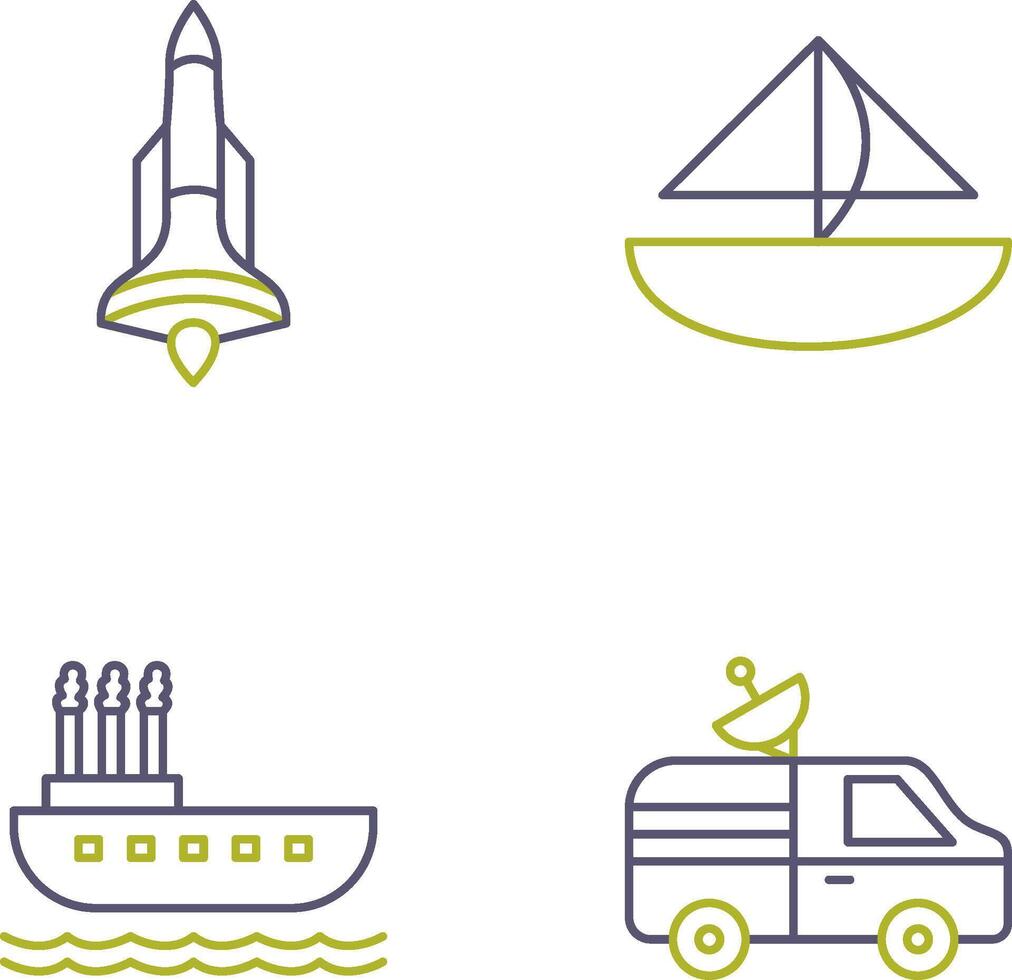 Rocket and Small Yacht Icon vector