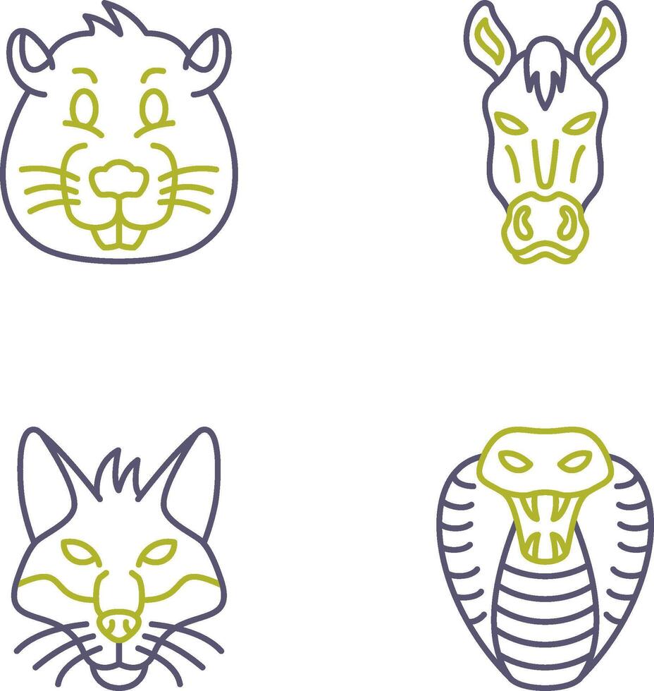 Beaver and Horse Icon vector
