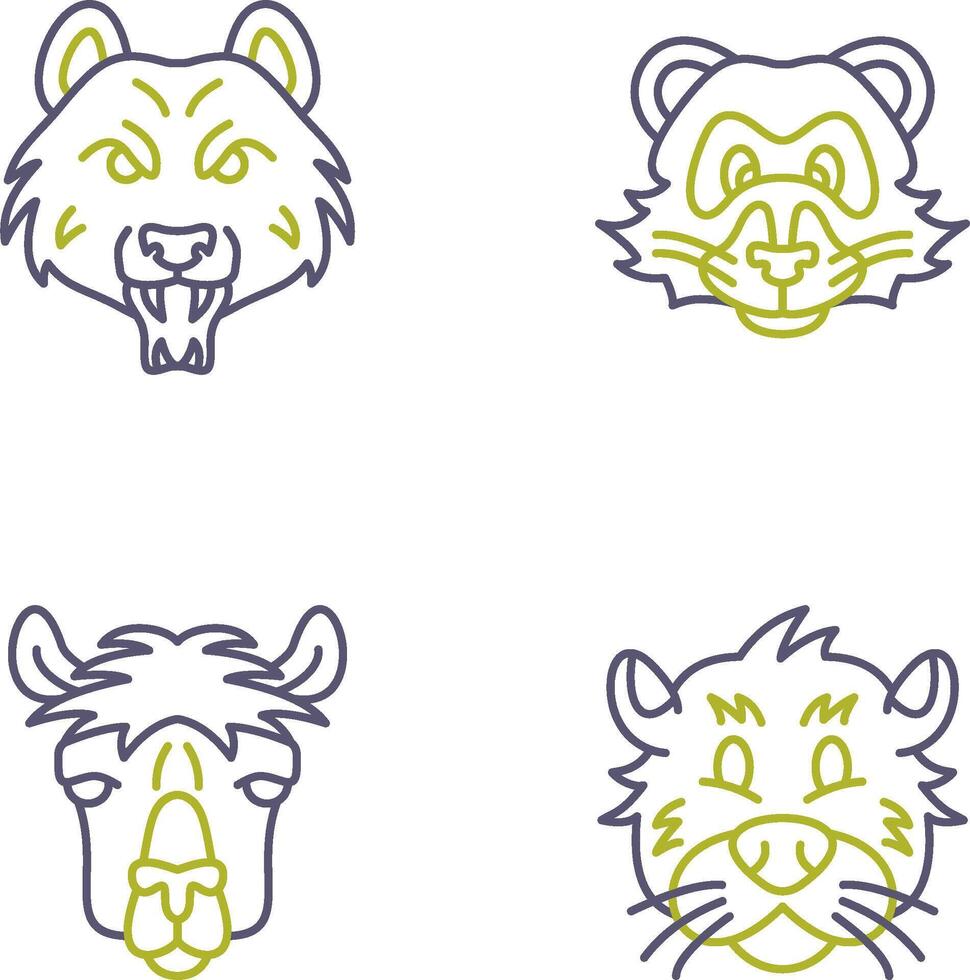 Bear and Ferret Icon vector
