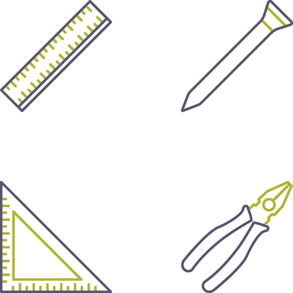 Ruler and Nail Icon vector