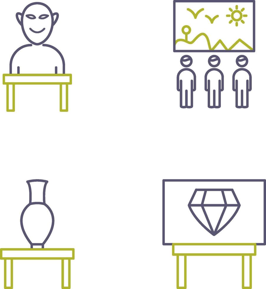 Human Sculpture and Viewing Icon vector