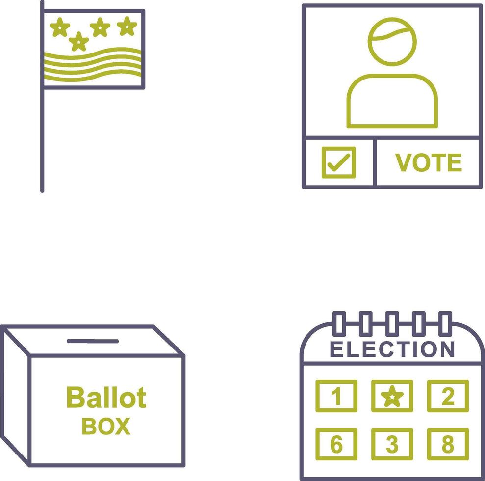 Flags and Candidate Banner Icon vector