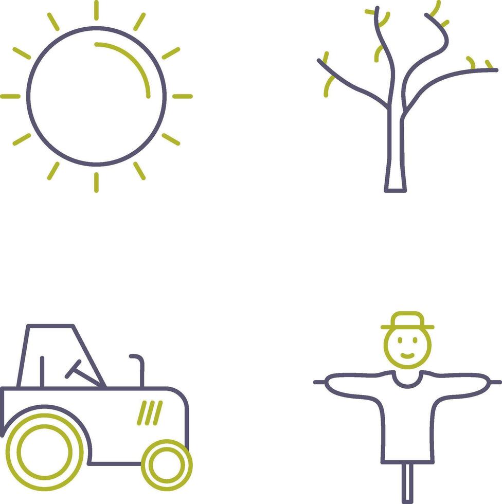 Sun and Tree Icon vector