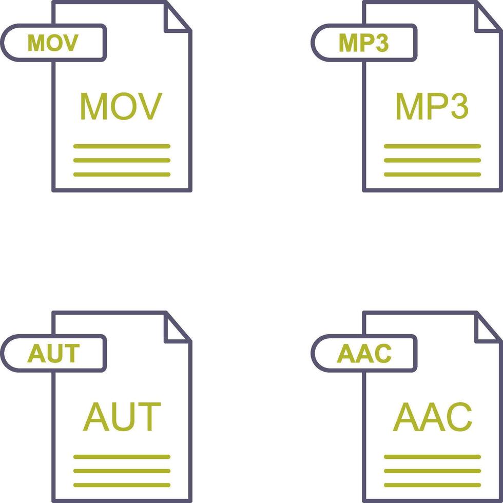 MOV and MP3 Icon vector