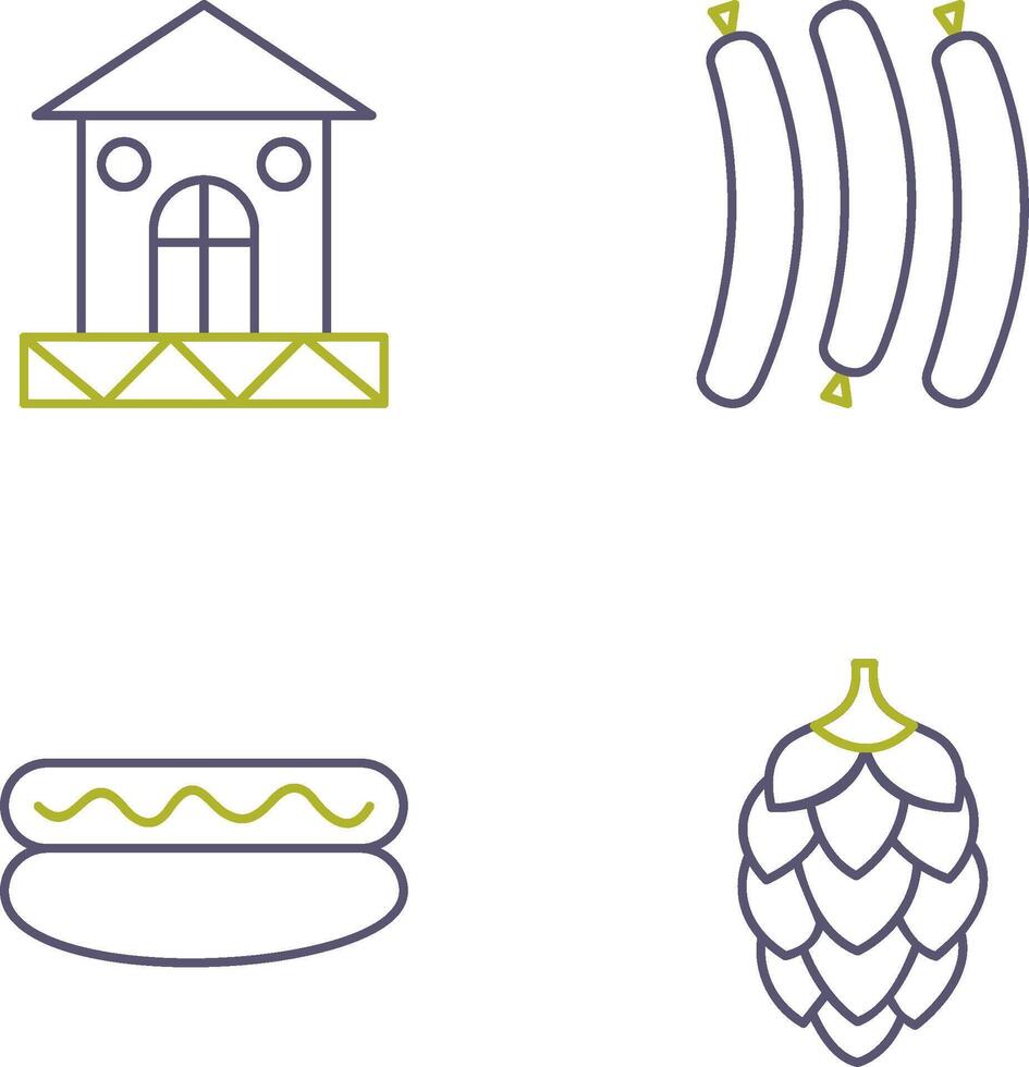 House and Hot Sausage Icon vector