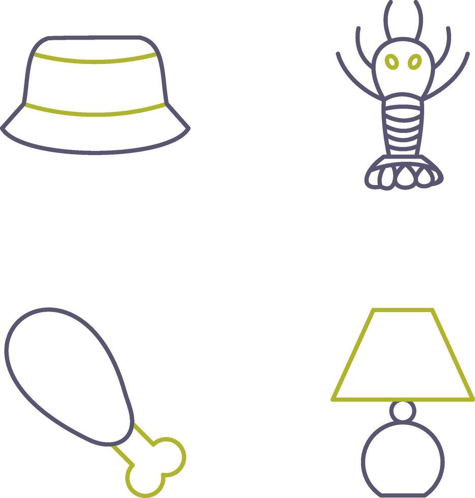 Men Hat and Lobster Icon vector