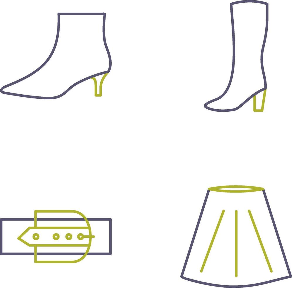 Boots with Heels and Long Boats Icon vector