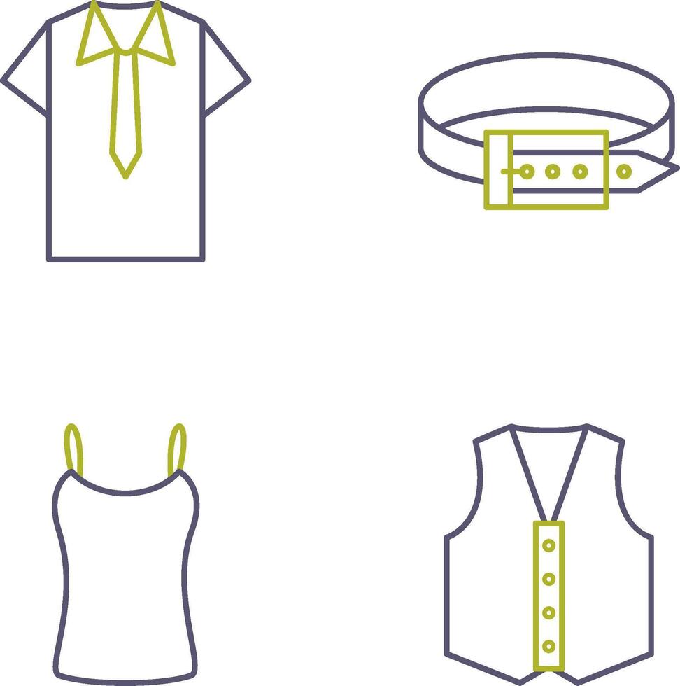 Shirt and Tie and Belt Icon vector