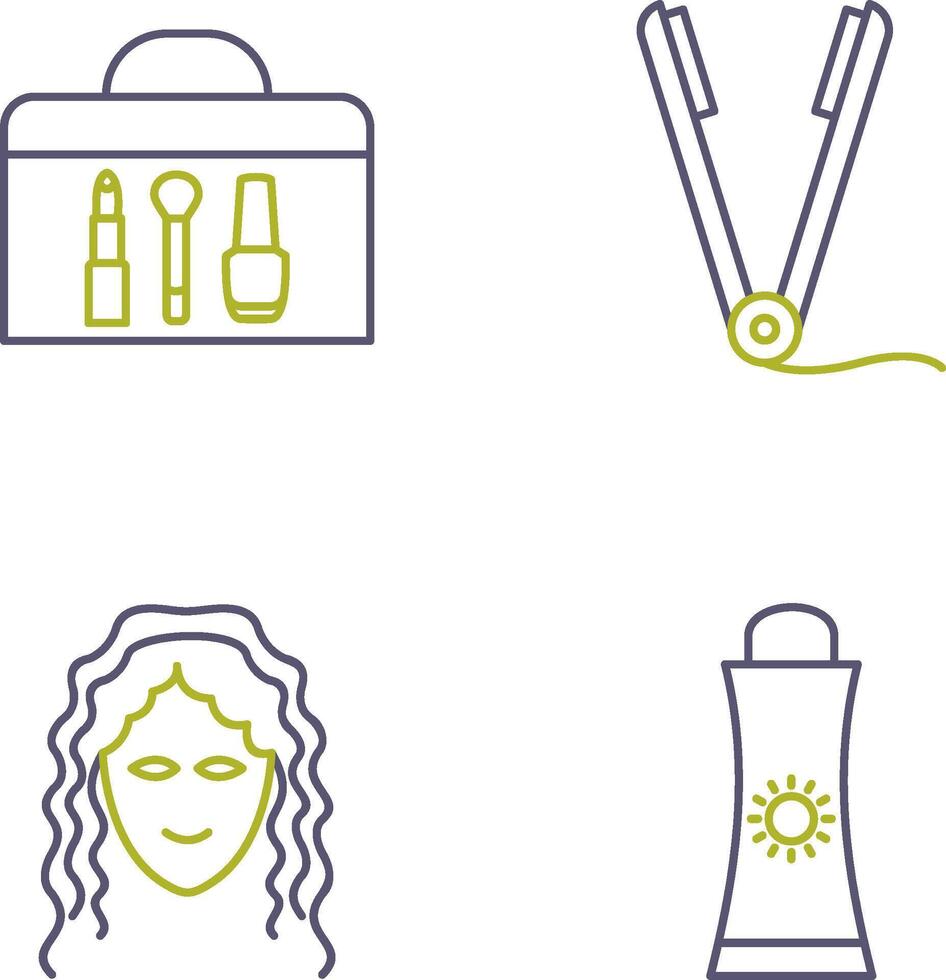 Cosmetics and Straightener Icon vector