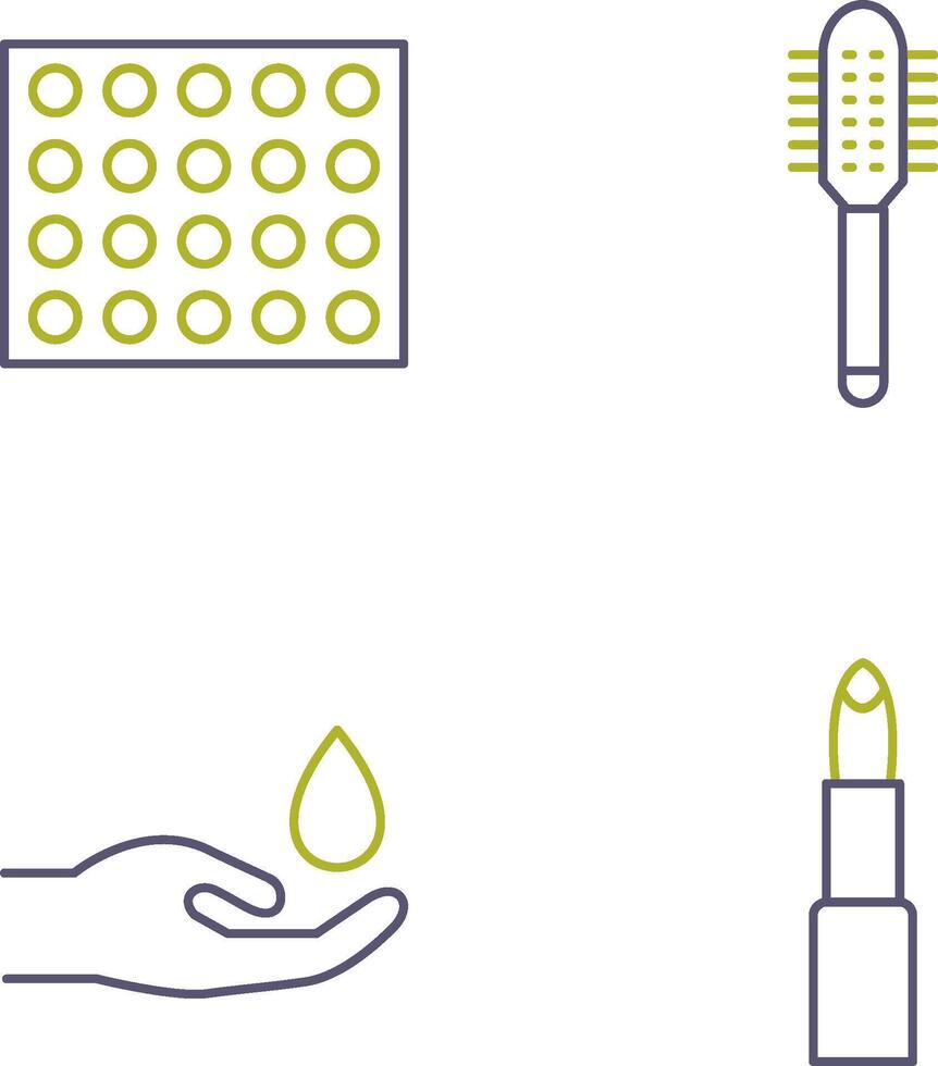 Colored Palette and Comb Icon vector