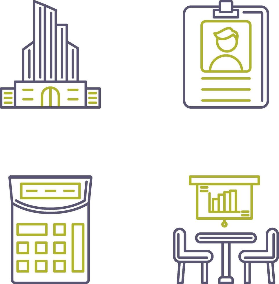Id Card and Office Building Icon vector