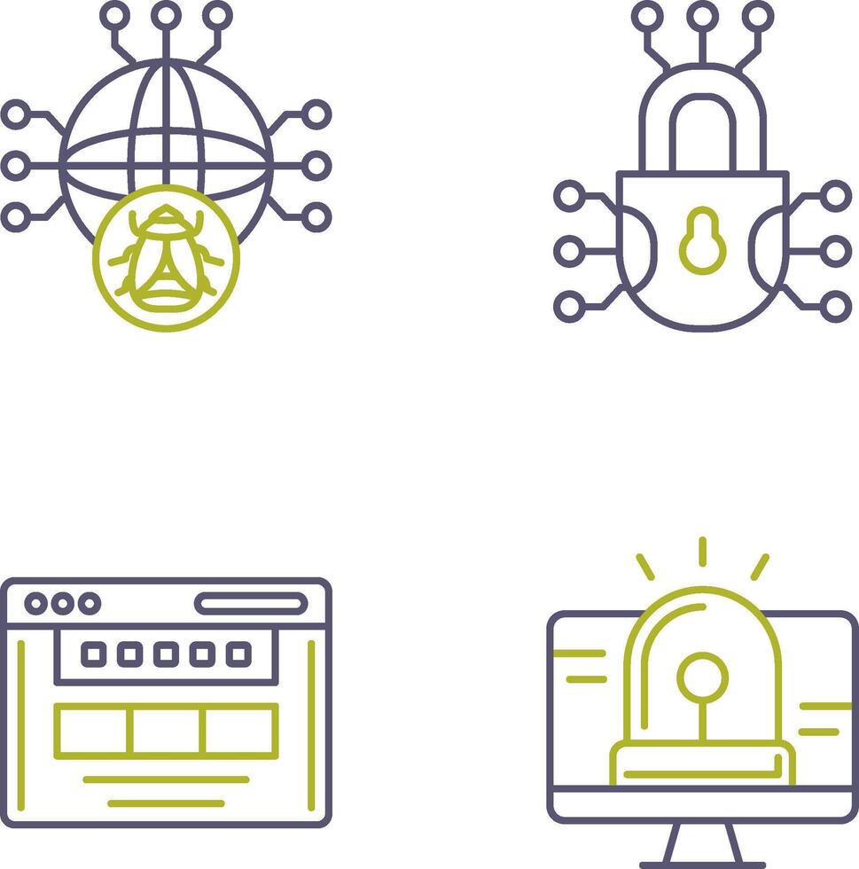 Global Malware and Cyber defence Icon vector