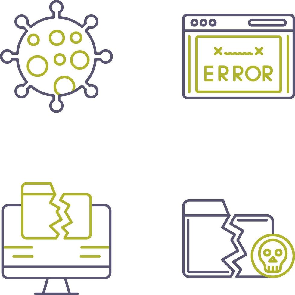 Virus and Error Code Icon vector