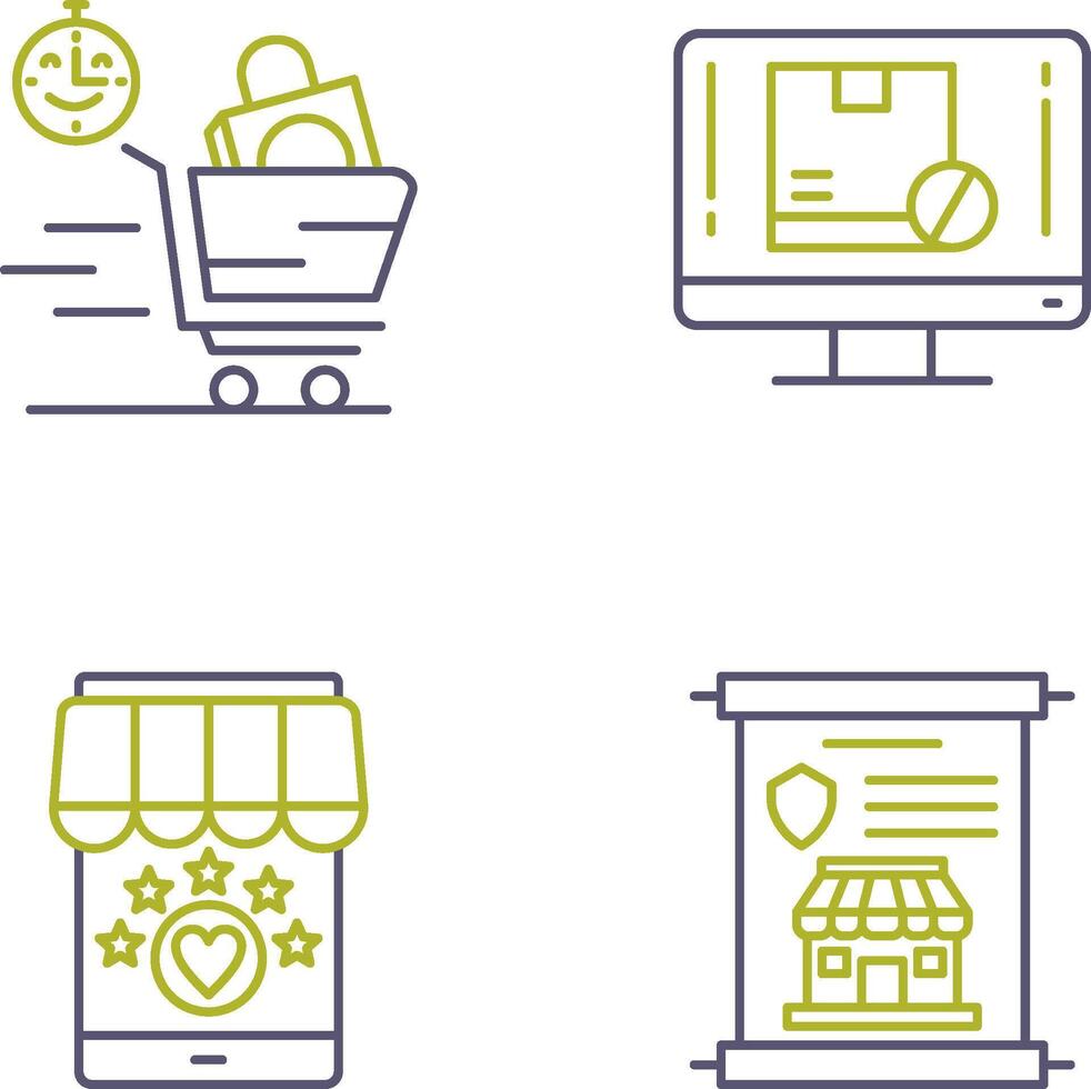 Happy Hour and Out of Stock Icon vector