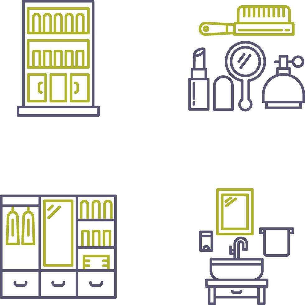 Book Shelf and Makeup Icon vector