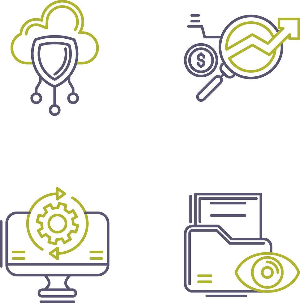 Data Protection and Data Research Icon vector