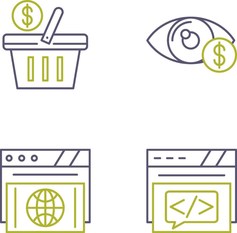 Shopping Basket and Eye Icon vector