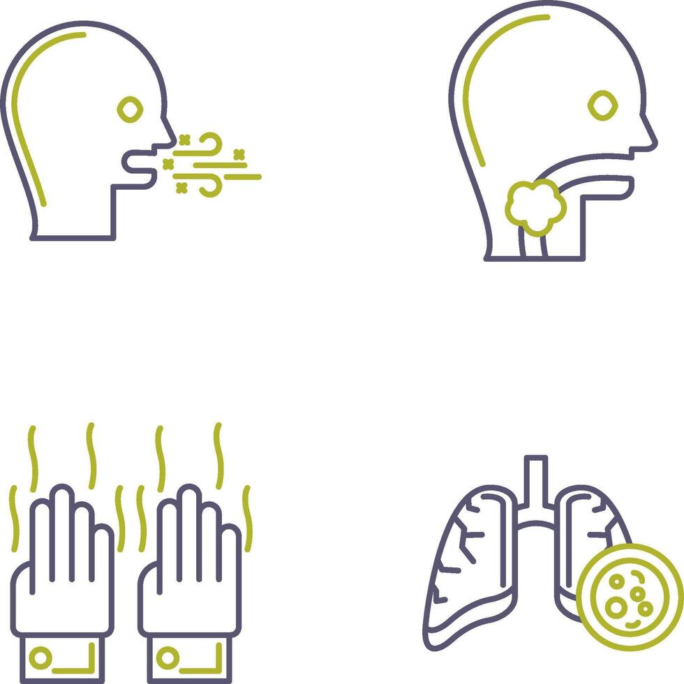 Bad Breath and Throat Cancer Icon vector