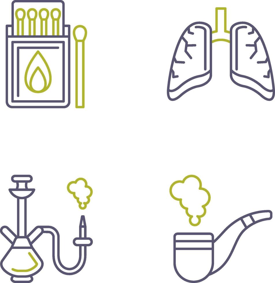 Match Box and Lungs Icon vector