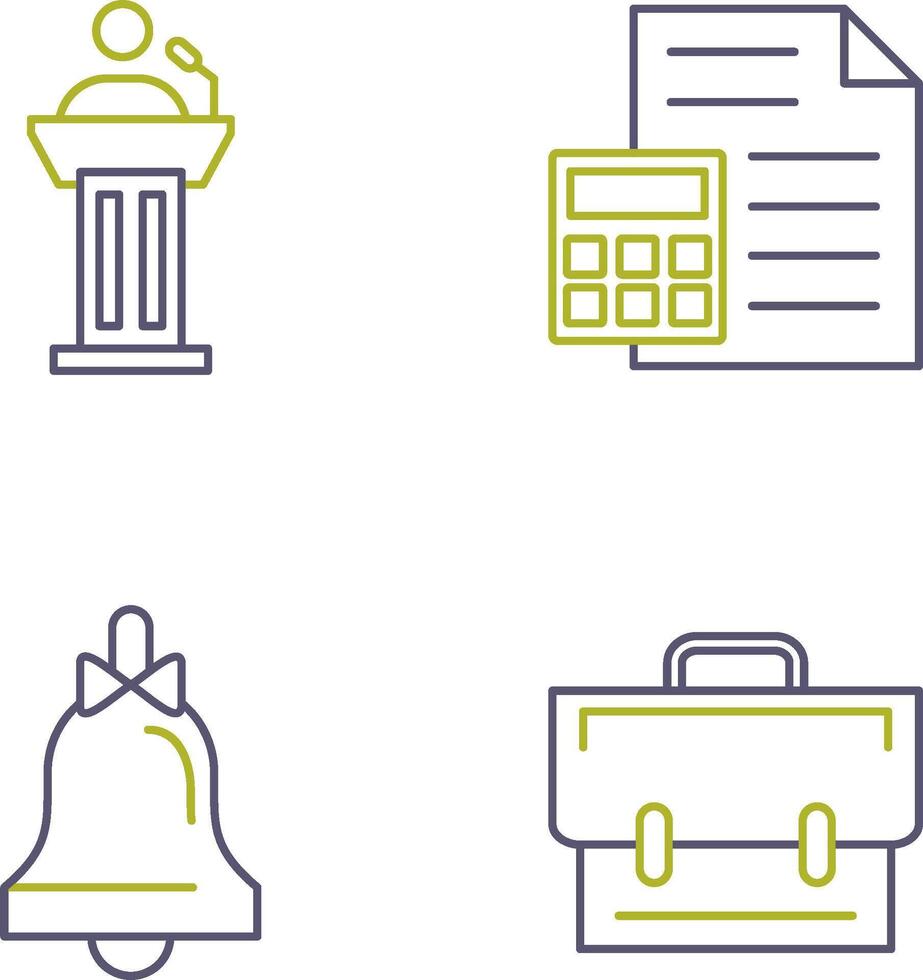 Podium and CalculatorSnack and Money Icon vector