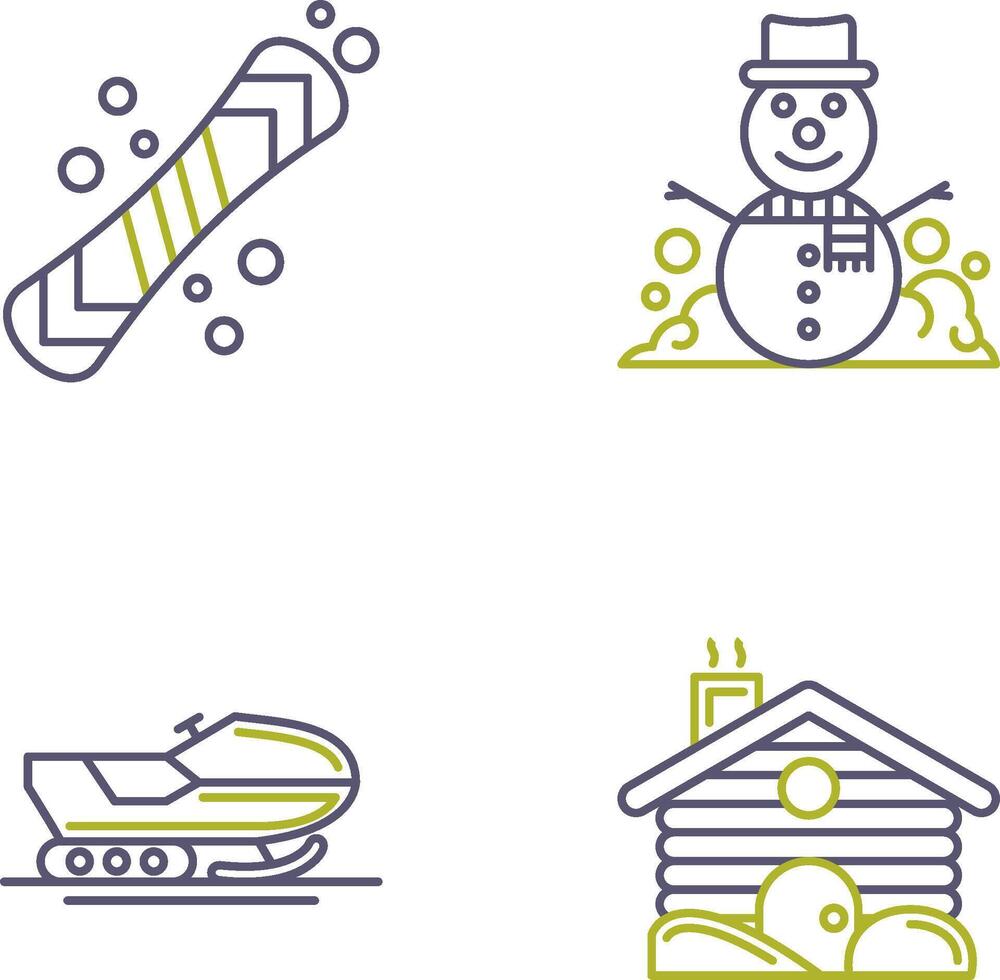 Snowboard and Snowman Icon vector