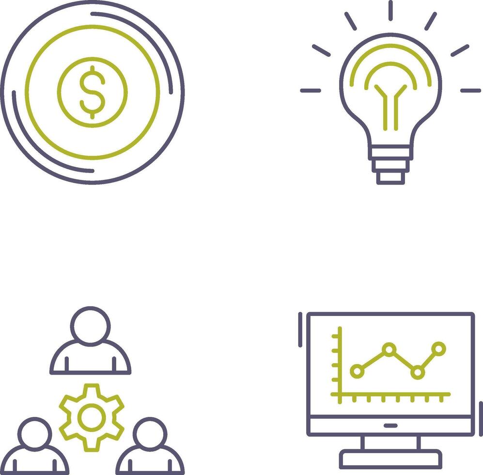 Coin and Idea Icon vector