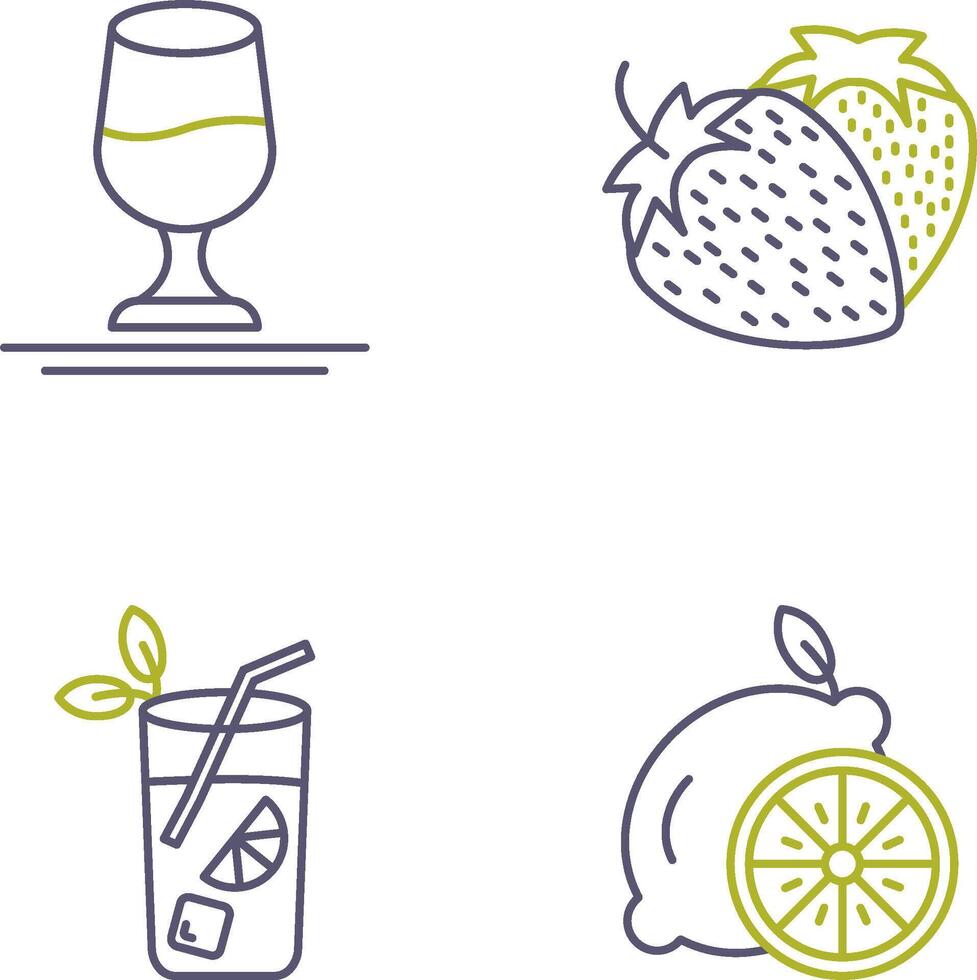 Wine and Strawberry Icon vector