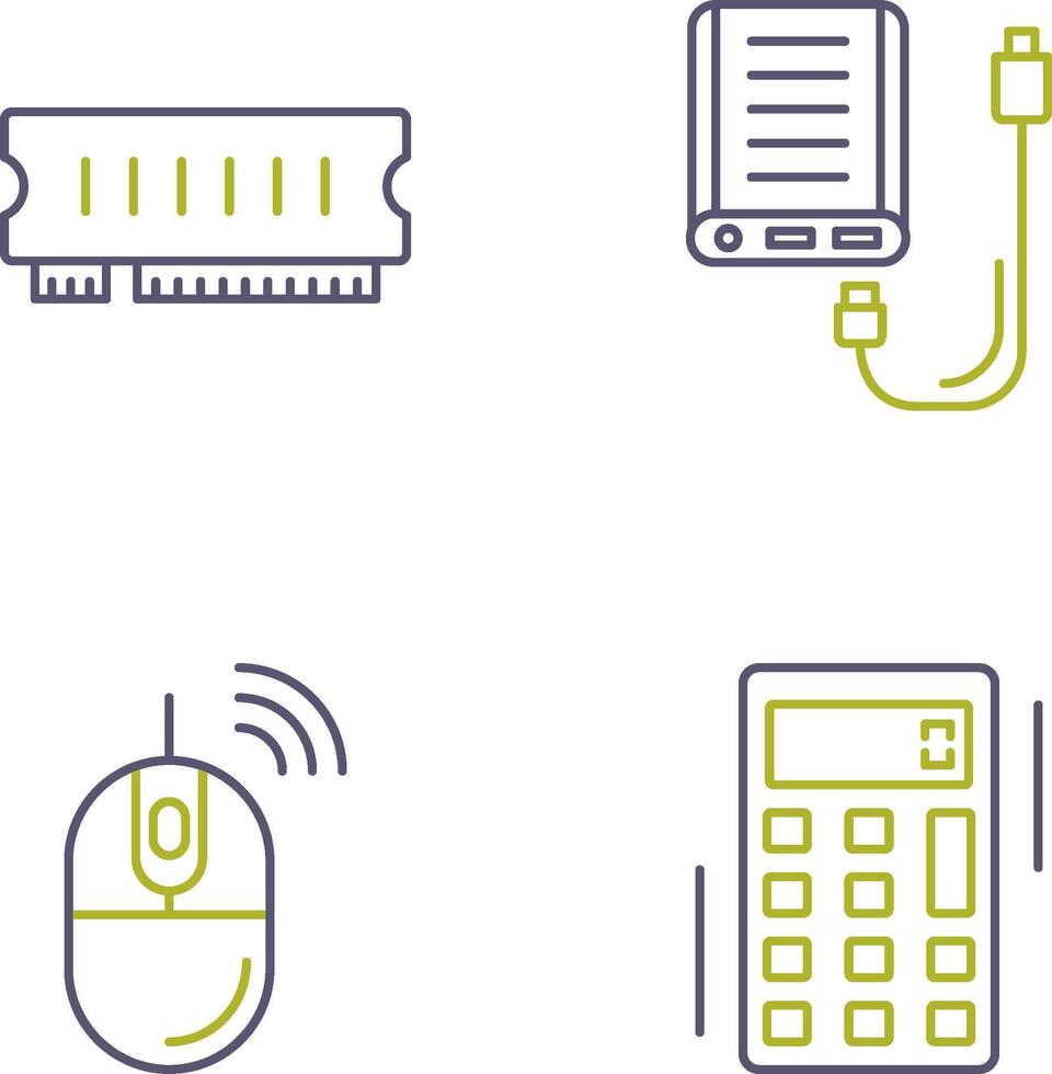Ram and Power Bank Icon vector